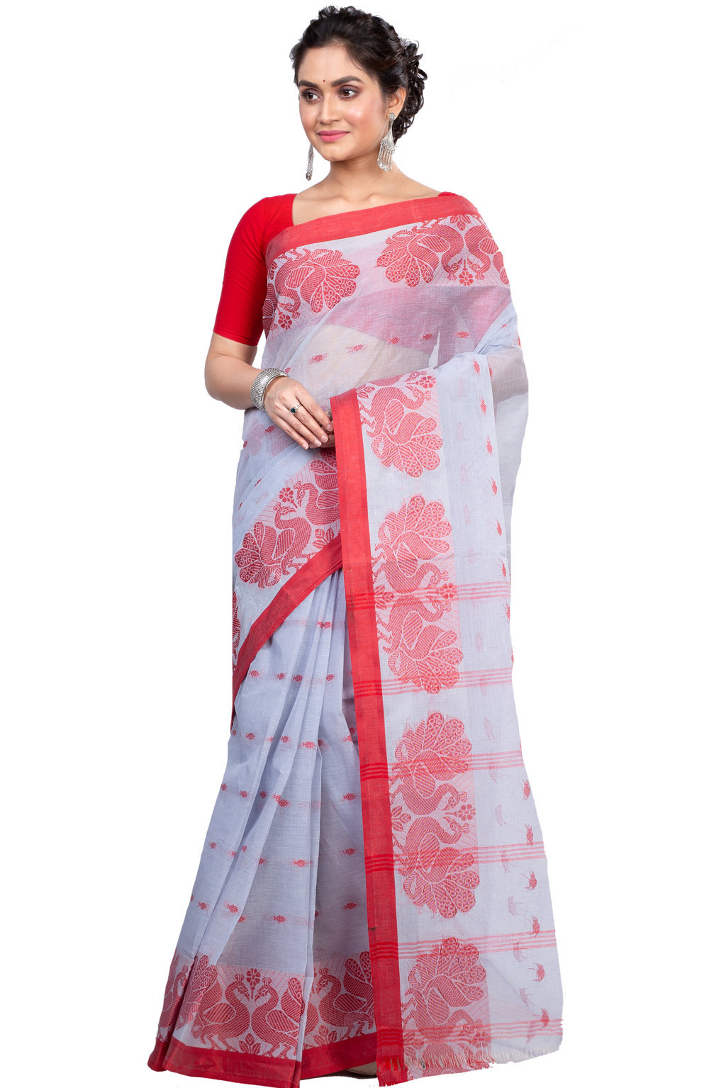 Assh Pure Cotton MOYUR PAR Tant Saree (902)